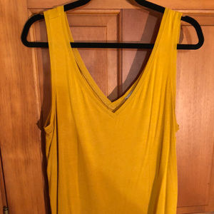 Gold Dressy V-neck Tank Top